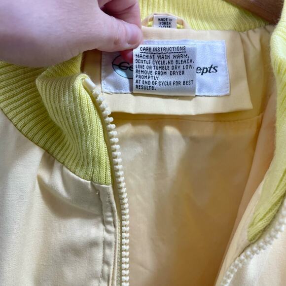 Vintage 1990s  Country Concepts Yellow Casual Zip Bomber Jacket 2XL - Picture 13 of 14